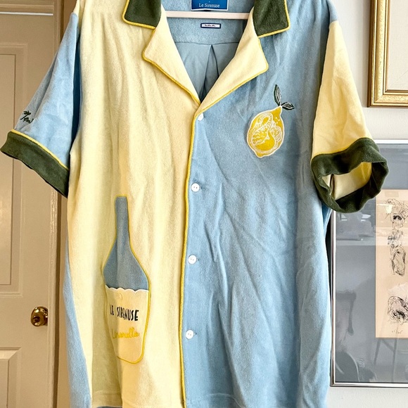*SOLD* Tombolo Le Sirenuse Limoncello Cabana Color Block Terry Cloth Shirt - Picture 2 of 6